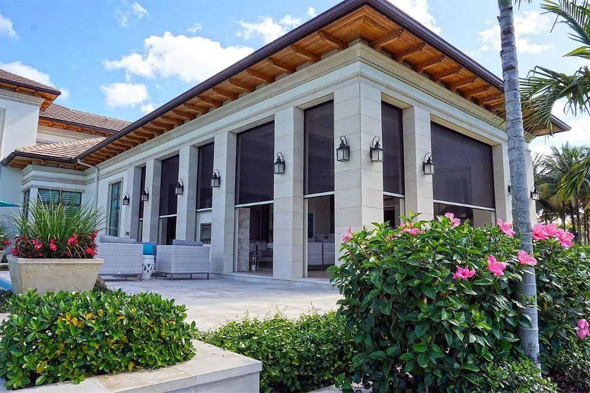 Motorized screens installed by Brawner Renovations.